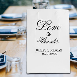 Minimale witte en zwarte bruiloft medium cadeauzakje