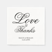 Minimale witte en zwarte bruiloft servet (Voorkant)