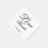 Minimale witte en zwarte bruiloft servet (Hoek)