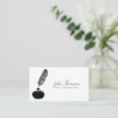 Minimale witte en zwarte luidspreker die de lening visitekaartje (Staand voorkant)