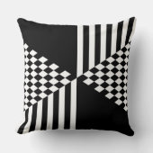 Minimale witte en zwarte strepen Diamond Kussen (Voorkant)