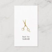 Minimale witte Faux Gold Hair Stylist-benoeming Afsprakenkaartje (Voorkant)