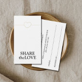 Minimale witte Faux Gold Line Heart Visitekaartje