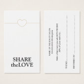 Minimale witte Faux Gold Line Heart Visitekaartje (Voorkant /achterkant)