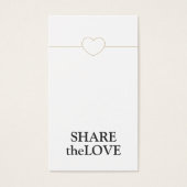 Minimale witte Faux Gold Line Heart Visitekaartje (Voorkant)