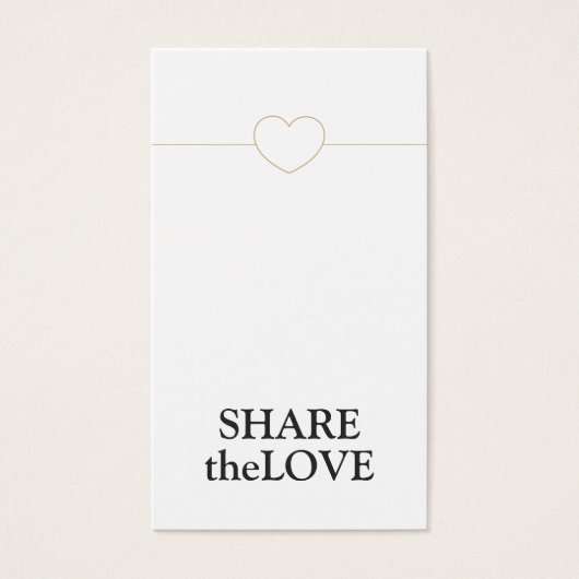 Minimale witte Faux Gold Line Heart Visitekaartje (Voorkant)