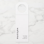 Minimale witte fleshanglabel flessenhanger (Voorkant)