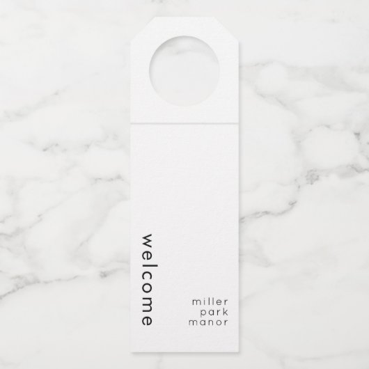 Minimale witte fleshanglabel flessenhanger (Voorkant)