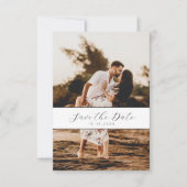 Minimale witte fotoscript QR-code Sla de datum op Save The Date (Voorkant)