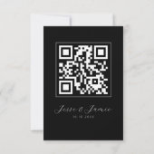 Minimale witte fotoscript QR-code Sla de datum op Save The Date (Achterkant)