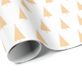 Minimale witte gele kerstboomroze ster cadeaupapier (Rol Hoek)