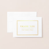 Minimale witte & gouddank folie kaarten (Voorkant met envelop)