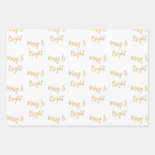 Minimale witte gouden kerstboom inpakpapier vel (Voorkant 2)