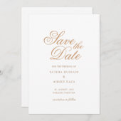 Minimale witte gouden moslim save the date kaart (Voorkant / Achterkant)