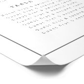 Minimale witte grijze bruiloft 16-tafelzitjes poster (Hoek)