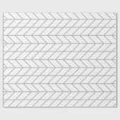 Minimale witte grijze Chevron Pattern Cadeaupapier (Vlak)