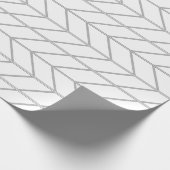 Minimale witte grijze Chevron Pattern Cadeaupapier (Hoek)
