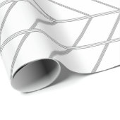 Minimale witte grijze Chevron Pattern Cadeaupapier (Rol Hoek)