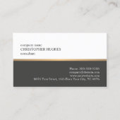 Minimale witte, grijze, koperen lijnconsultant visitekaartje (Voorkant)