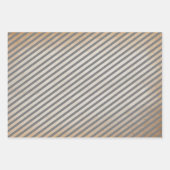 Minimale witte grijze kraft herten strepen inpakpapier vel (Voorkant 3)