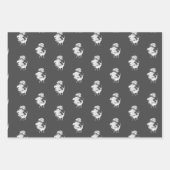 Minimale witte grijze kraft herten strepen inpakpapier vel (Voorkant)