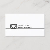 Minimale witte grijze pictogramfotografie visitekaartje (Voorkant)