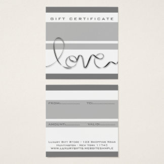 Minimale witte grijze strepen Liefde Modern chic m Vierkante Visitekaartjes