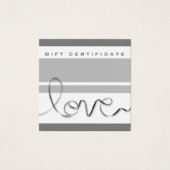 Minimale witte grijze strepen Liefde Modern chic m Vierkante Visitekaartjes (Voorkant)