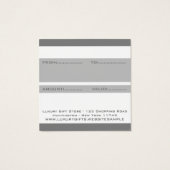 Minimale witte grijze strepen Liefde Modern chic m Vierkante Visitekaartjes (Achterkant)