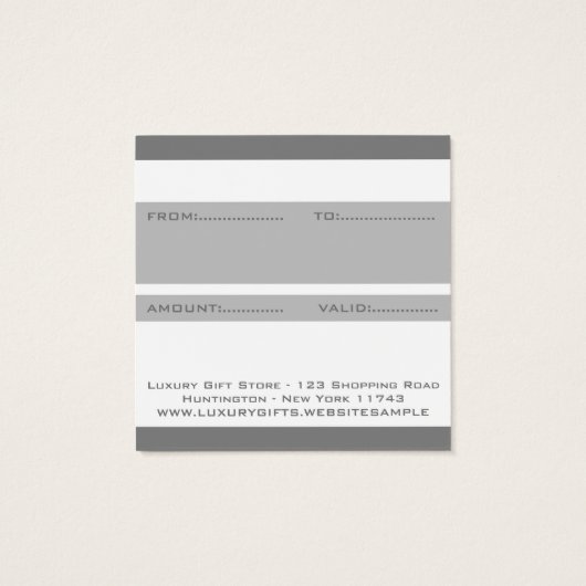 Minimale witte grijze strepen Liefde Modern chique Vierkante Visitekaartjes (Achterkant)