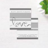 Minimale witte grijze strepen Liefde Modern chique Vierkante Visitekaartjes (Bureau)