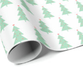 Minimale witte, groene kerstboom, kleine harten cadeaupapier (Rol Hoek)