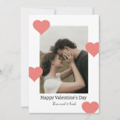 Minimale witte hart Valentijn foto-moment Feestdagenkaart (Voorkant)