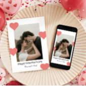 Minimale witte hart Valentijn foto-moment Feestdagenkaart