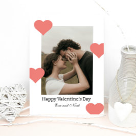 Minimale witte hart Valentijn foto-moment Feestdagenkaart