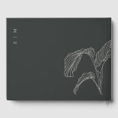 Minimale witte honkpalm rond handpalm gastenboek (Achterkant)