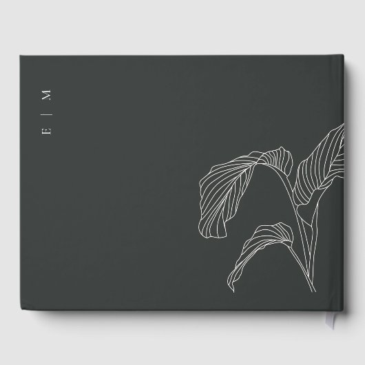 Minimale witte honkpalm rond handpalm gastenboek (Achterkant)