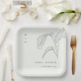 Minimale witte honkpalm rond handpalm papieren bordje