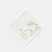 Minimale witte honkpalm rond handpalm servet (Hoek)