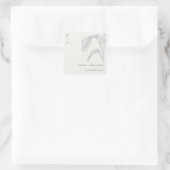 Minimale witte honkpalm rond handpalm vierkante sticker (Tas)