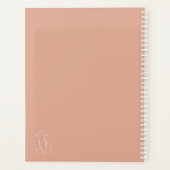 Minimale witte kat op roze voeg naamplanner toe planner (Achterkant)