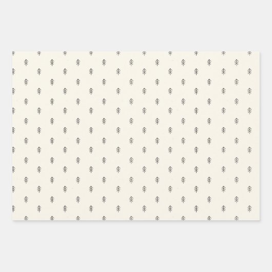 Minimale witte kerst met Masculine Kraft Black Inpakpapier Vel (Voorkant 3)