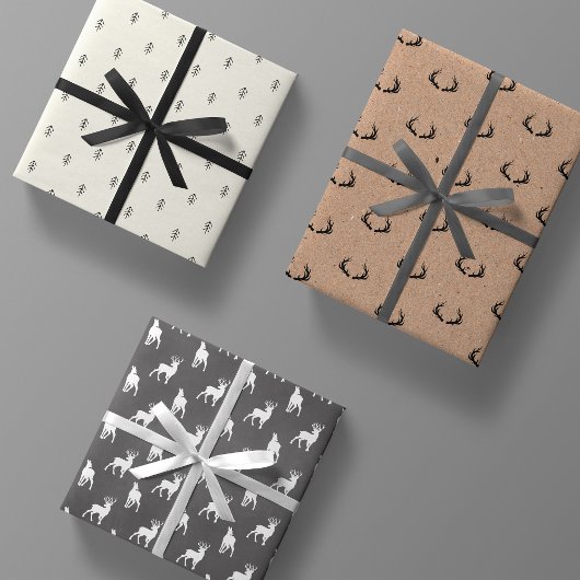 Minimale witte kerst met Masculine Kraft Black Inpakpapier Vel