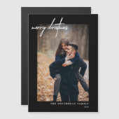 Minimale witte kerst met zwarte kerstkaart (Voorkant / Achterkant)