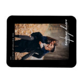 Minimale witte kerstaxkaart zwarte kerst magneet (Horizontaal)