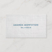 Minimale witte linnen textuur Moderne Professional Visitekaartje (Voorkant)