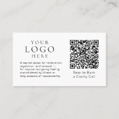 Minimale witte logo QR-code foto Gezondheidscoach Visitekaartje (Achterkant)