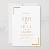 Minimale witte luxe goudbruistoebinding kaart (Voorkant)