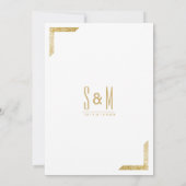 Minimale witte luxe goudbruistoebinding kaart (Achterkant)