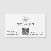 Minimale witte magnetische kaart met uw informatie (Voorkant)